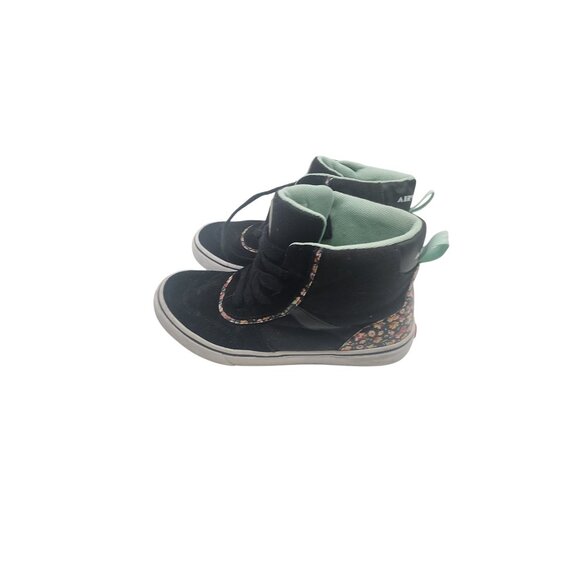 Airwalk Kids High-Top Sneakers Size 13 Black & Green With Floral Details - Picture 4 of 7